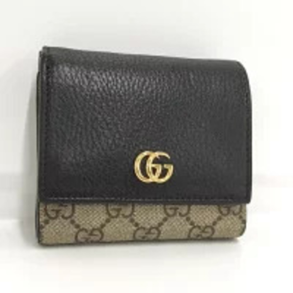 Gucci wallet GG Supreme leather Beige Cream black